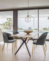 Amethyst Tisch aus Eichenfurnier mit Antikfinish und Stahlbeinen in Schwarz 160 x 90 cm - ZEN ZONE Furniture