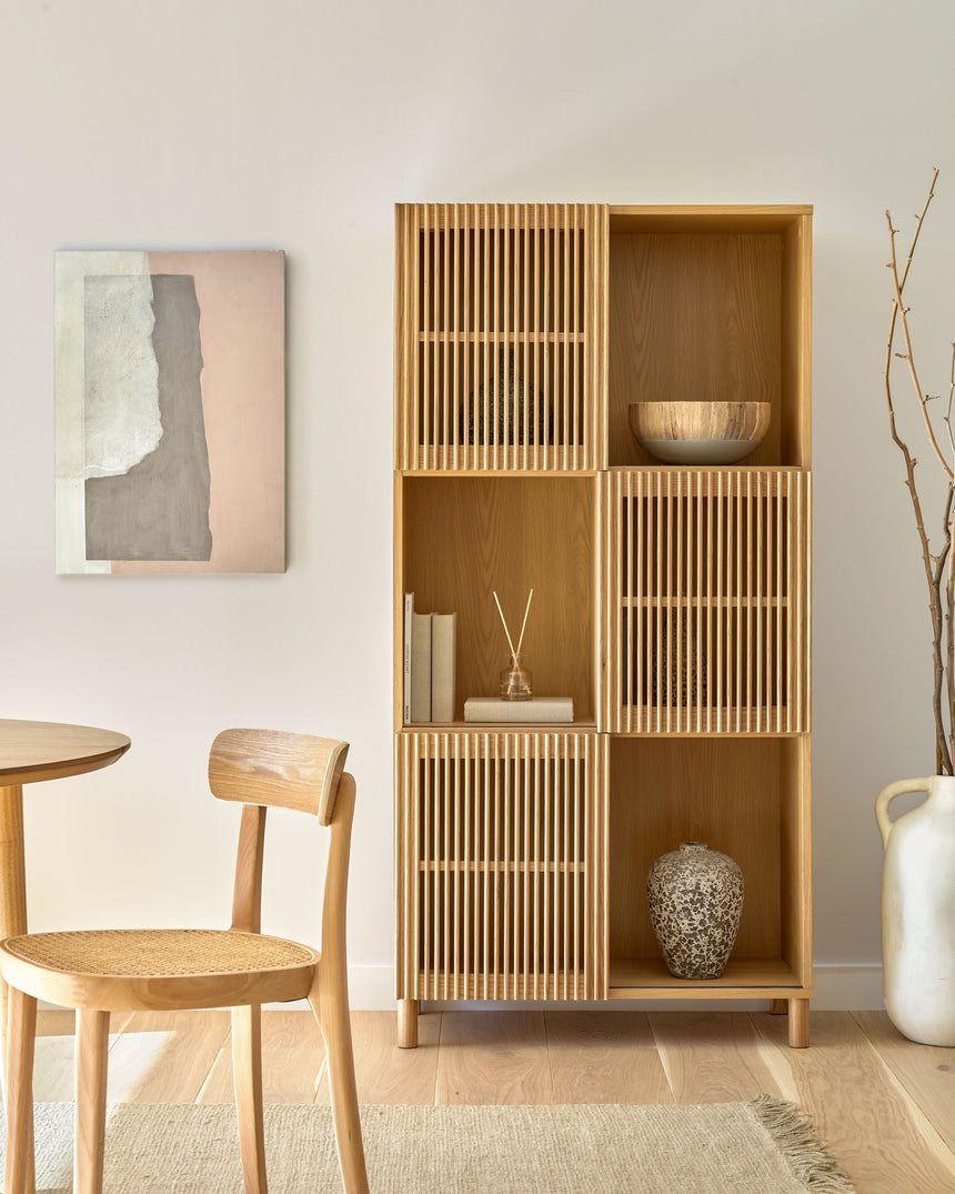 Beyla Regal aus massivem Eichenholz und Eichenfurnier 84,5 x 170 cm FSC 100% - ZEN ZONE Furniture