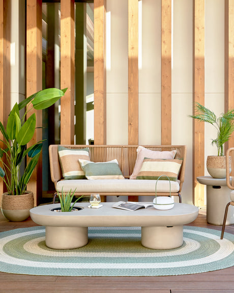 Taimi Runder Outdoor Beistelltisch aus Zement Ø 50 cm - ZEN ZONE Furniture