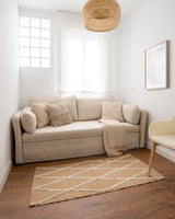 Tanit Schlafsofa weiß und Beine aus massivem Buchenholz mit natürlichem Finish 210 cm - ZEN ZONE Furniture