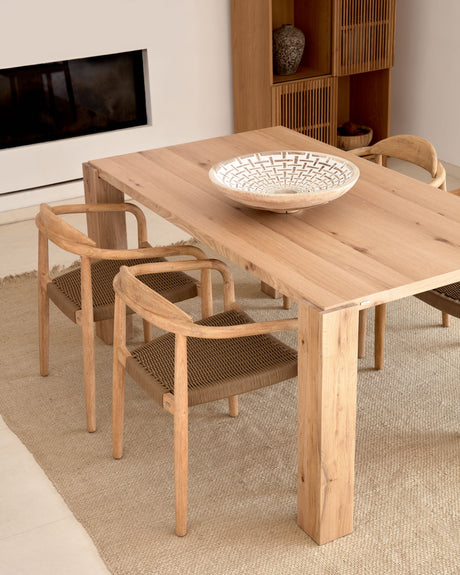 Deyanira Tisch mit Eichenfurnier und massiven Eichenbeinen 160 x 90 cm - ZEN ZONE Furniture