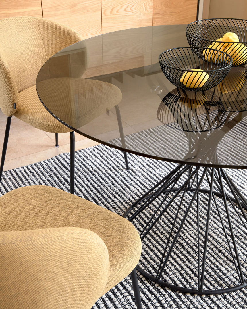 Minna Stuhl senfgelb und Stahlbeine mit schwarzem Finish - ZEN ZONE Furniture