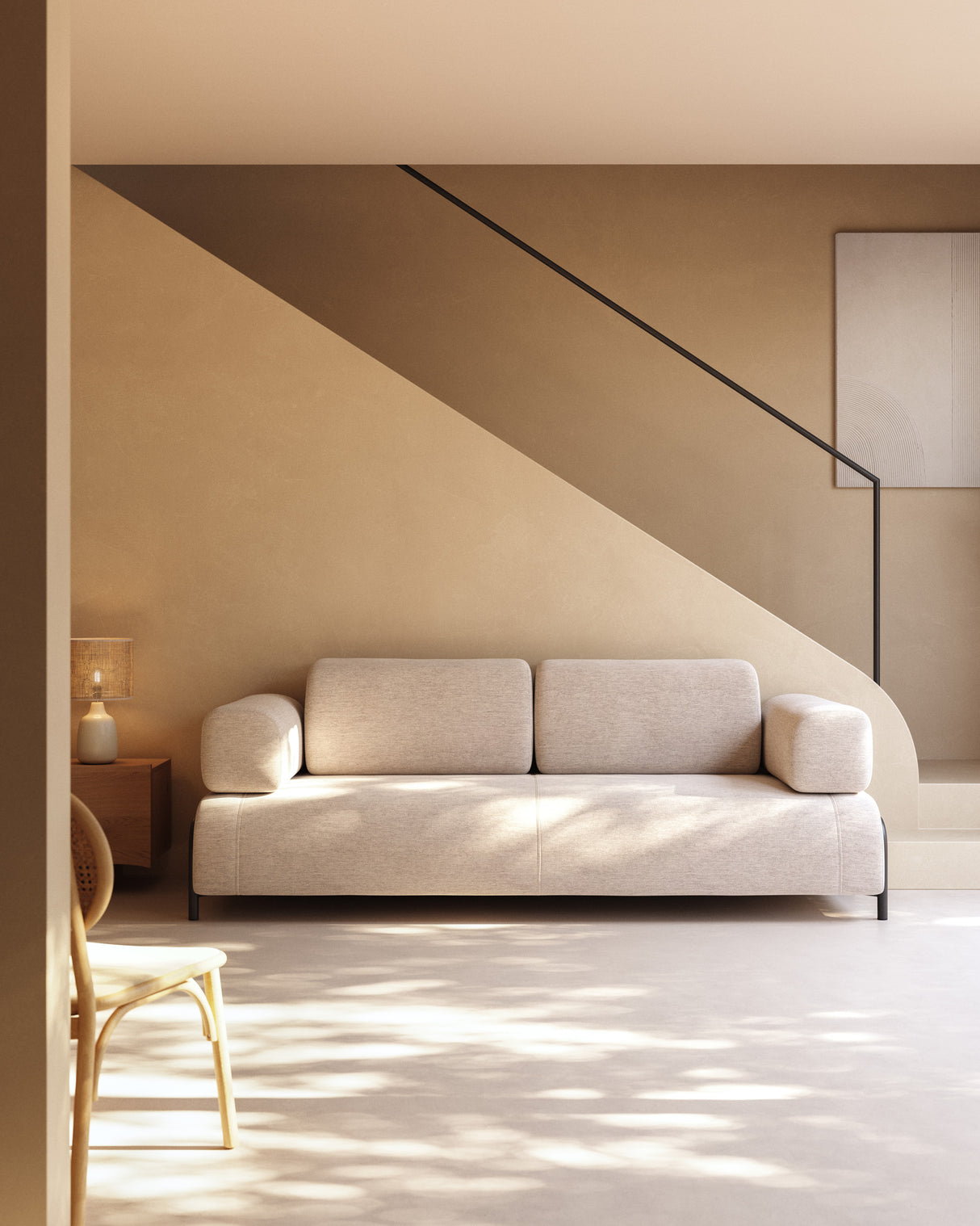 Compo 3-Sitzer Sofa beige-grau 232 cm - ZEN ZONE Furniture