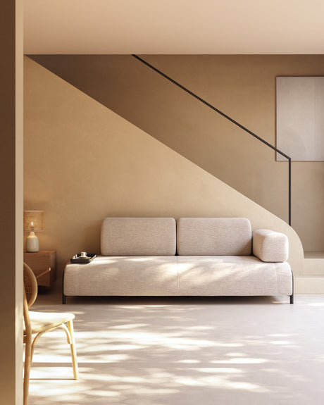Compo 3-Sitzer Sofa beige mit kleinem Tablett 232 cm - ZEN ZONE Furniture