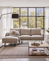 Galene 3-Sitzer Sofa beige mit Chaiselongue links 254 cm - ZEN ZONE Furniture