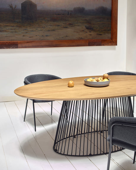 Leska Tisch 200 x 110 cm aus massivem Mangoholz und schwarzen Stahlbeinen - ZEN ZONE Furniture