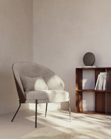 Eamy Sessel hellbraun Eschenfurnier mit Wenge-Finish und Metall in Schwarz - ZEN ZONE Furniture