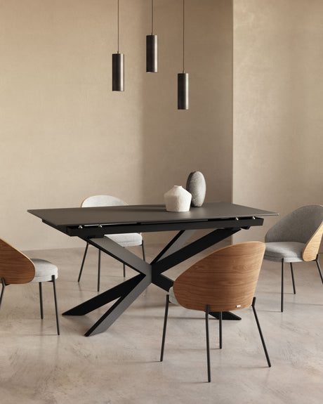 Atminda Ausziehtisch Schwarz 160 (210) x 90 cm - ZEN ZONE Furniture