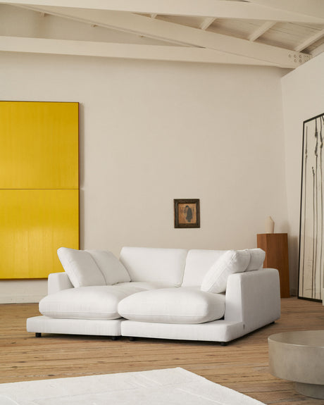 Gala 3-Sitzer Sofa mit doppelter Chaiselongue weiß 210 cm - ZEN ZONE Furniture