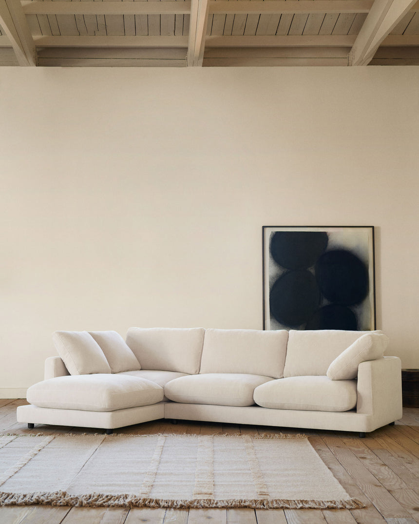 Gala 4-Sitzer-Sofa mit Chaiselongue links beige 300 cm - ZEN ZONE Furniture