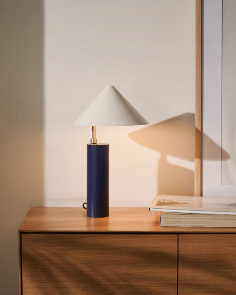 Shiva Tischlampe aus Metall in Blau und Weiß - ZEN ZONE Furniture