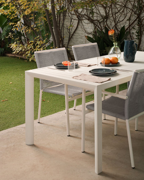 Culip Gartentisch aus Aluminium mit weißem Finish 180 x 90 cm - ZEN ZONE Furniture