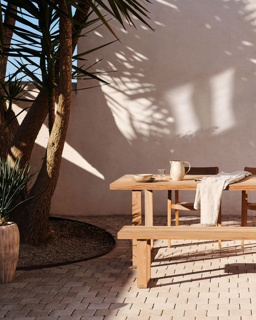 Canadell Tisch 100% outdoor aus massivem recyceltem Teakholz 220 x 100 cm - ZEN ZONE Furniture