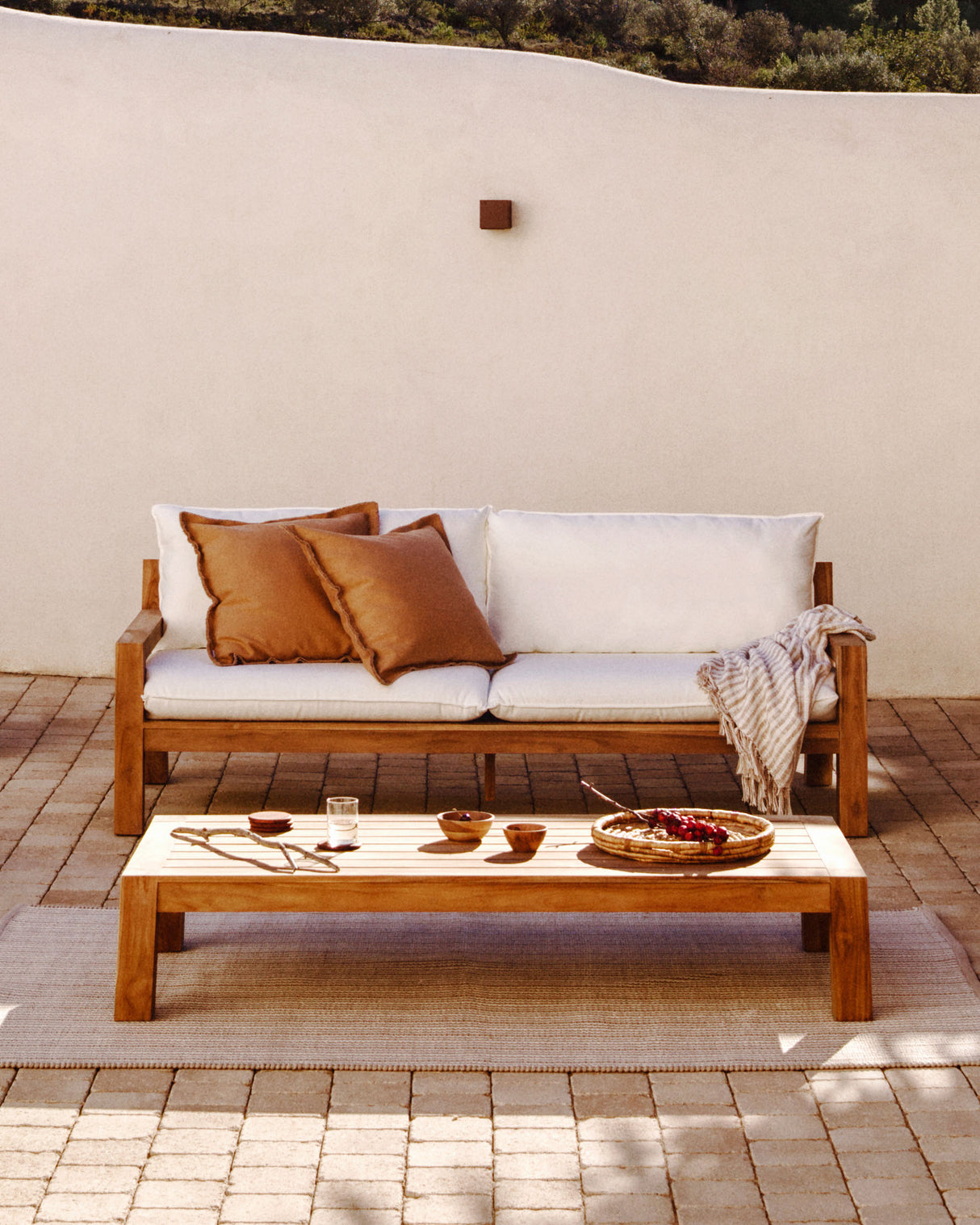Forcanera 3-Sitzer-Sofa aus massivem Teakholz 218 cm - ZEN ZONE Furniture