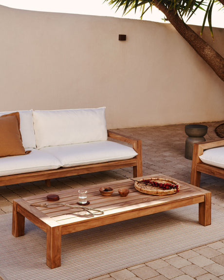 Forcanera Couchtisch aus massivem Teakholz 150 x 71 cm - ZEN ZONE Furniture