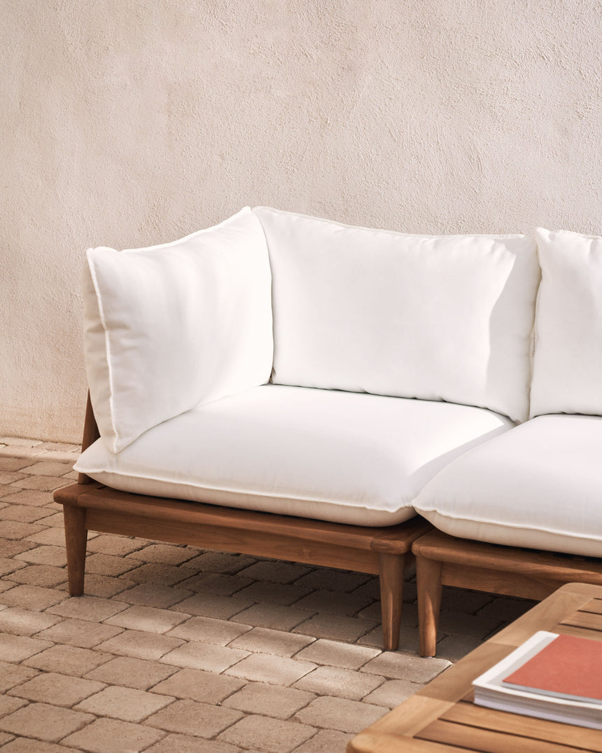 Portitxol modulares Set 2 Ecksessel, 2 Sessel und 2 Couchtische aus massivem Teakholz - ZEN ZONE Furniture