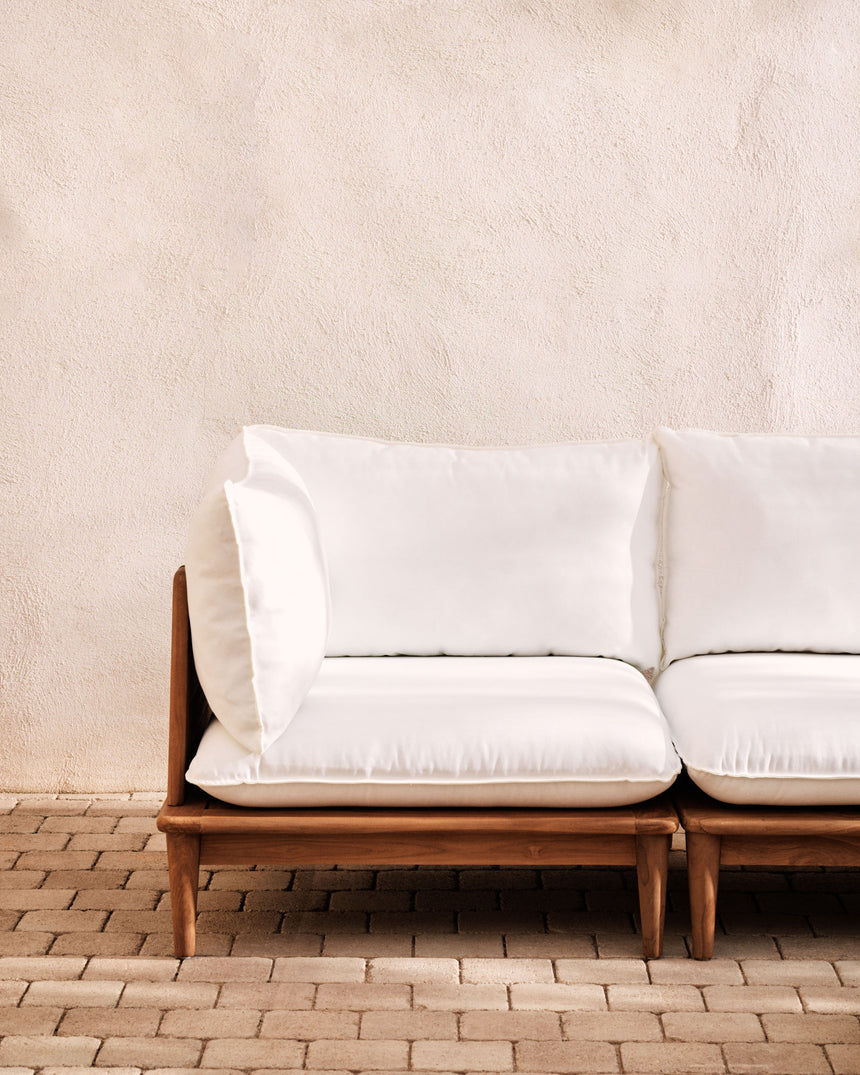 Portitxol modulares Set 2 Ecksessel, 2 Sessel und 2 Couchtische aus massivem Teakholz - ZEN ZONE Furniture