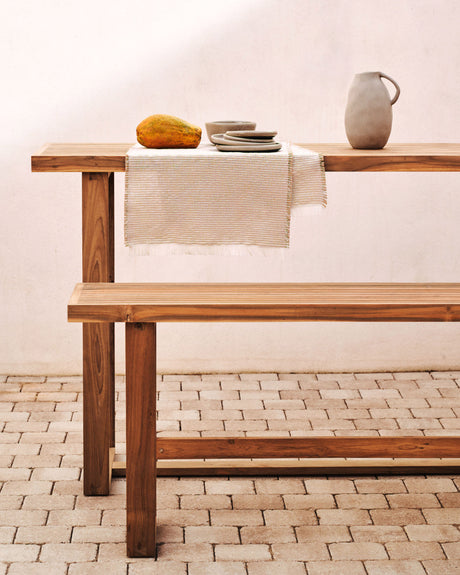 Canadell hohe Bank 100% outdoor aus massivem recyceltem Teakholz 130 cm - ZEN ZONE Furniture
