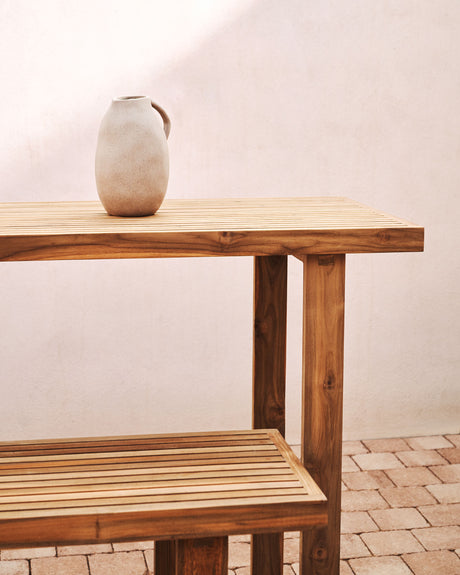 Canadell hoher Tisch 100% outdoor massives recyceltes Teakholz 140 x 70 cm - ZEN ZONE Furniture
