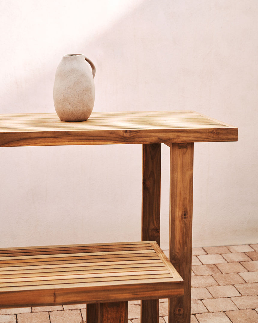 Canadell hoher Tisch 100% outdoor massives recyceltes Teakholz 140 x 70 cm - ZEN ZONE Furniture