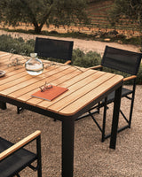 Bona Tisch 100% outdoor massives Teakholz und Aluminium in Schwarz 200 x 100 cm - ZEN ZONE Furniture