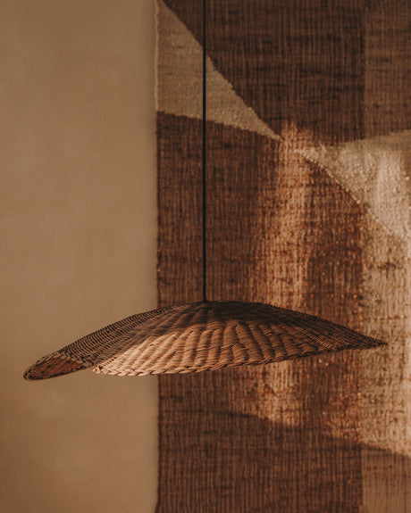 Bisbal Lampenschirm für Pendelleuchte aus Rattan mit natürlichem Finish Ø 80 cm - ZEN ZONE Furniture