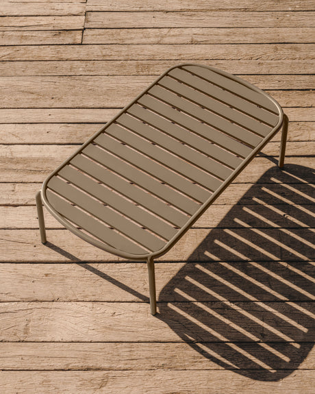 Gartencouchtisch Joncols aus Aluminium mit Finish in Grau Ø 110 x 62 cm - ZEN ZONE Furniture
