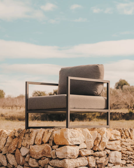 Comova Sessel 100% outdoor hellgrau und Aluminium grün - ZEN ZONE Furniture