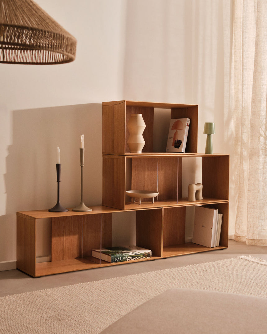 Litto Set aus 4 modularen Regalen aus Eichenfurnier 168 x 76 cm - ZEN ZONE Furniture