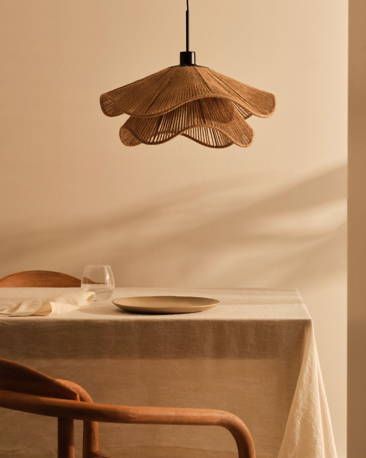 Pontos Lampenschirm für Pendelleuchte aus Jute mit natürlichem Finish Ø 50 cm - ZEN ZONE Furniture