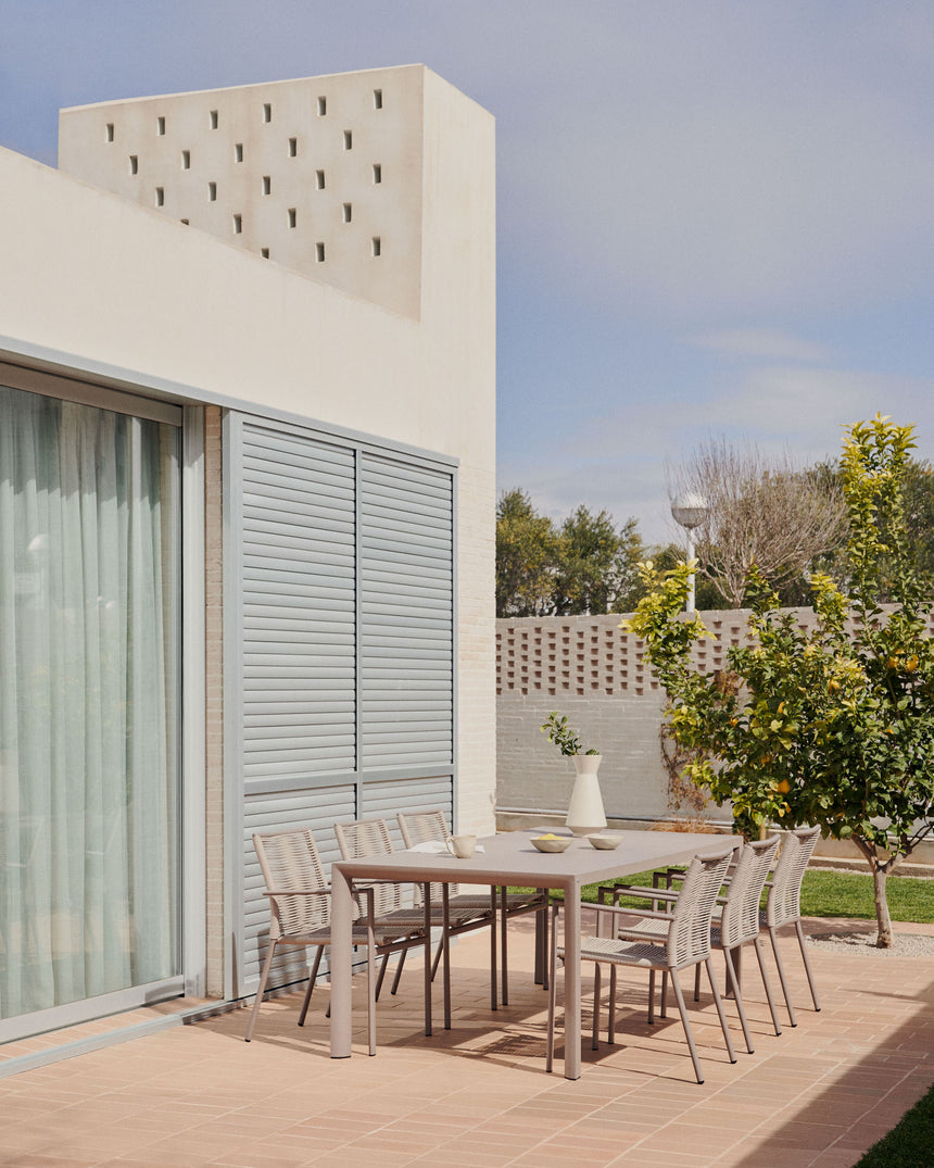 Culip stapelbarer Gartenstuhl aus Seil und Aluminium in Braun - ZEN ZONE Furniture
