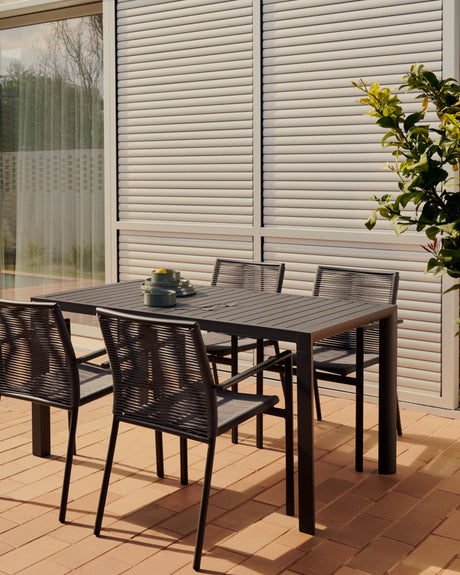 Gartentisch Culip aus Aluminium mit grauem Finish 150 x 77 cm - ZEN ZONE Furniture
