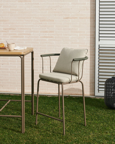 Salguer stapelbarer Hocker aus Seil und Stahl mit Finish in Braun 66 cm - ZEN ZONE Furniture