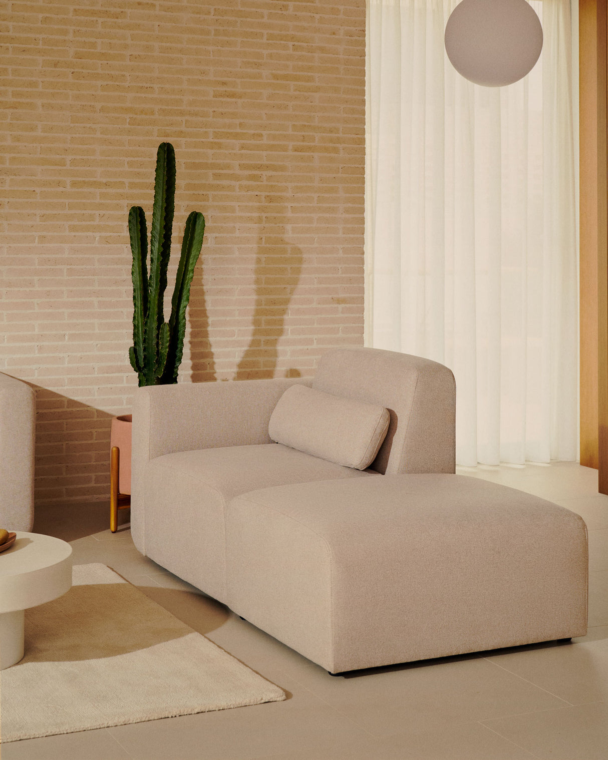 Neom Pouf Randmodul in Beige 75 x 89 cm - ZEN ZONE Furniture