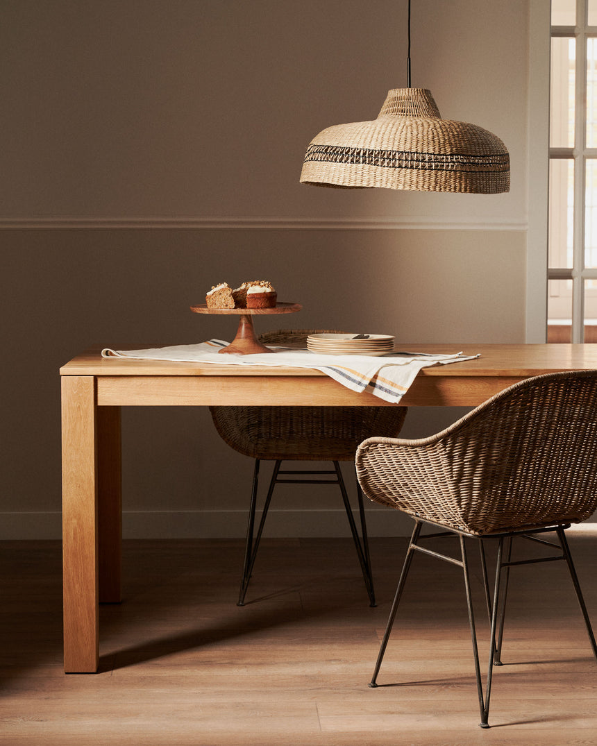 Isbel ausziehbarer Tisch 120 (200) x 75 cm aus massivem Eichenholz - ZEN ZONE Furniture