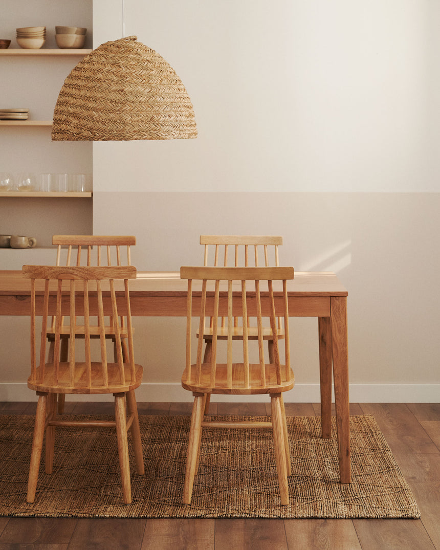 Yain Ausziehtisch aus Eichenfurnier und massiver Eiche 120 (180) x 80 cm - ZEN ZONE Furniture