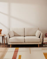 Gilma 2-Sitzer-Sofa aus Chenille in Perle und Beine mit natürlichem Finish 170 cm - ZEN ZONE Furniture
