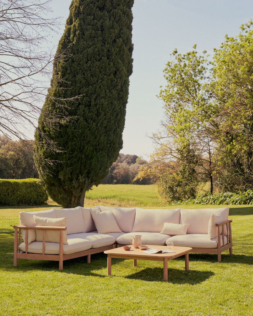 Sacova Set 5-Sitzer-Ecksofa und Couchtisch aus massives Eukalyptusholz 100% FSC - ZEN ZONE Furniture