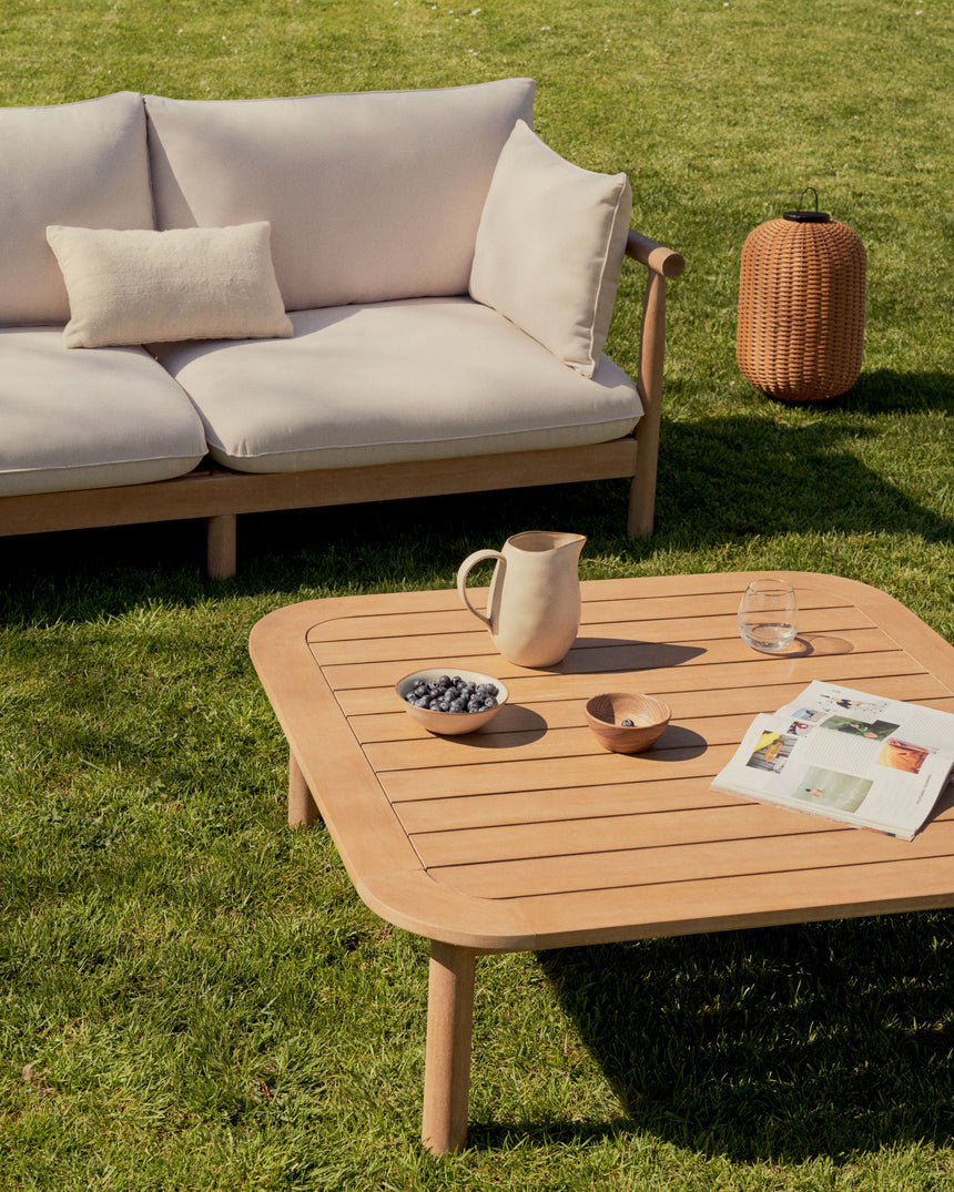 Sacova Set 5-Sitzer-Ecksofa und Couchtisch aus massives Eukalyptusholz 100% FSC - ZEN ZONE Furniture