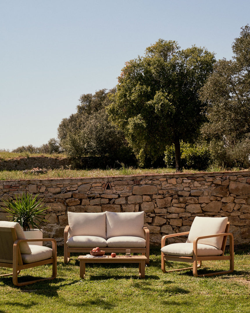 Sacaleta 2-Sitzer-Sofa aus massivem Eukalyptusholz 142 cm 100% FSC - ZEN ZONE Furniture
