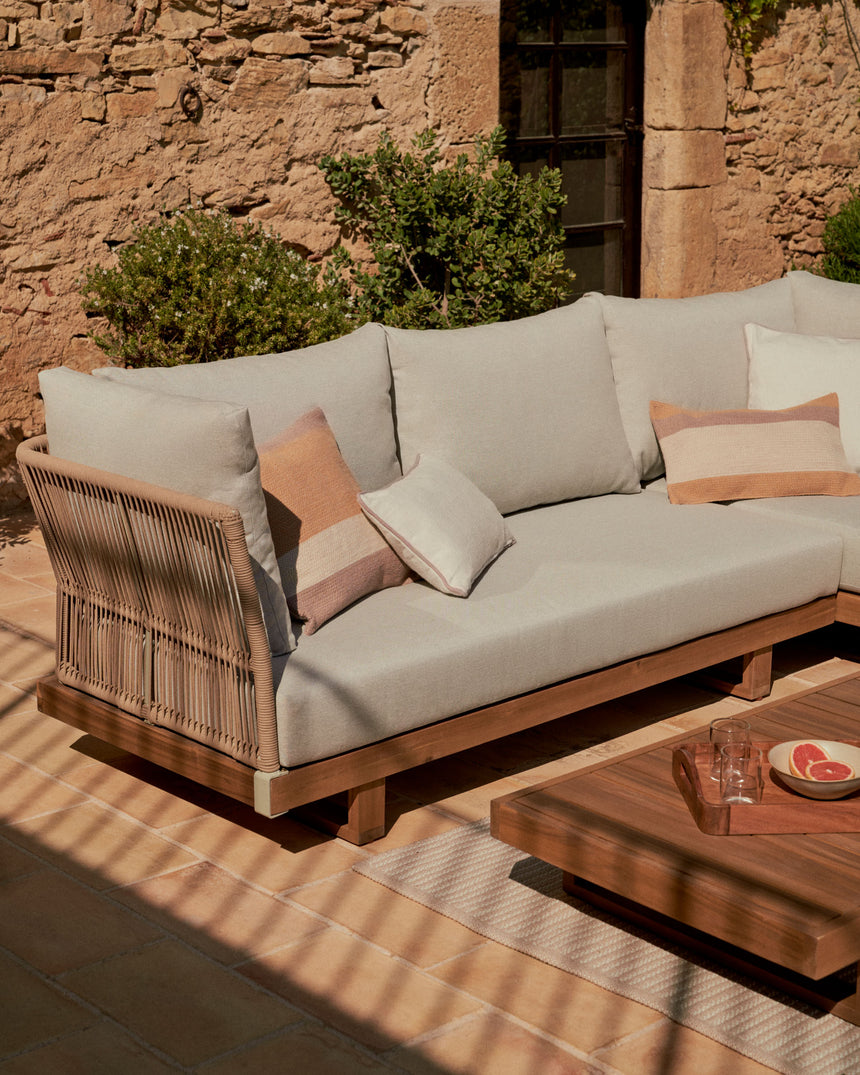 Raco Set aus 5-Sitzer-Ecksofa und Couchtisch massives Akazienholz 100% FSC - ZEN ZONE Furniture