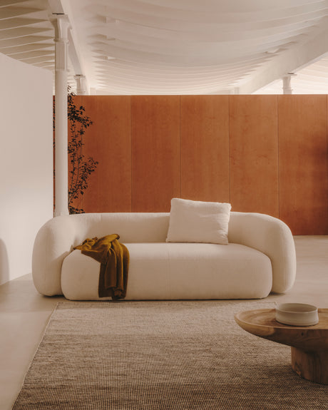Martina 3-Sitzer-Sofa mit  Bouclé in Off-White 246 cm - ZEN ZONE Furniture
