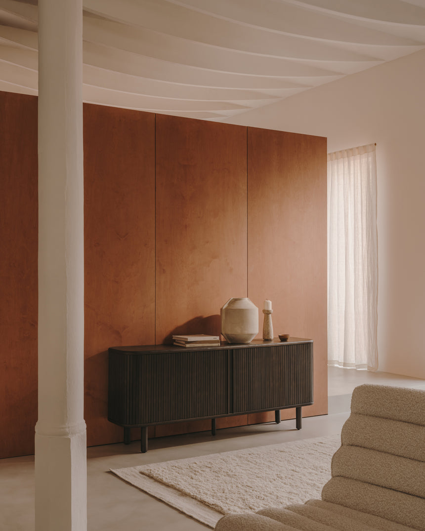 Mailen Sideboard 2 Türen aus Eschenfurnier mit dunklem Finish 180 x 75 cm - ZEN ZONE Furniture