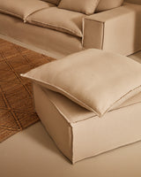 Anarela 3-Sitzer-Sofa mit abnehmbarem Bezug und Kissen aus Leinen Beige 280 cm - ZEN ZONE Furniture