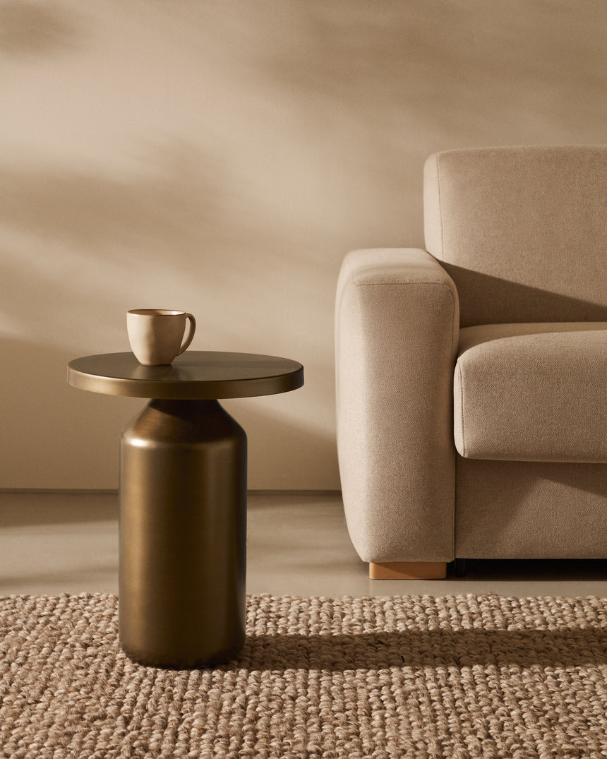 Malya Beistelltisch aus Metall mit Finish in Kupfer Ø 40,5 cm - ZEN ZONE Furniture