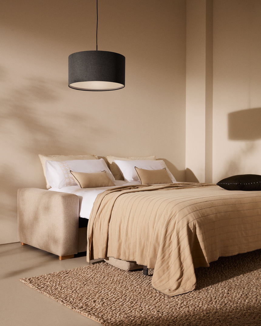 Anley 3-Sitzer-Bettsofa in Beige 224 cm (Bett 160) - ZEN ZONE Furniture