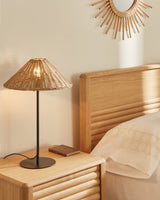 Urania Tischleuchte aus Rattan und Metall mit schwarzer Lackierung - ZEN ZONE Furniture
