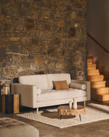 Debra 2-Sitzer-Sofa mit Bezug in perlfarbener Chenille Beine Wenge-Finish 182 cm - ZEN ZONE Furniture