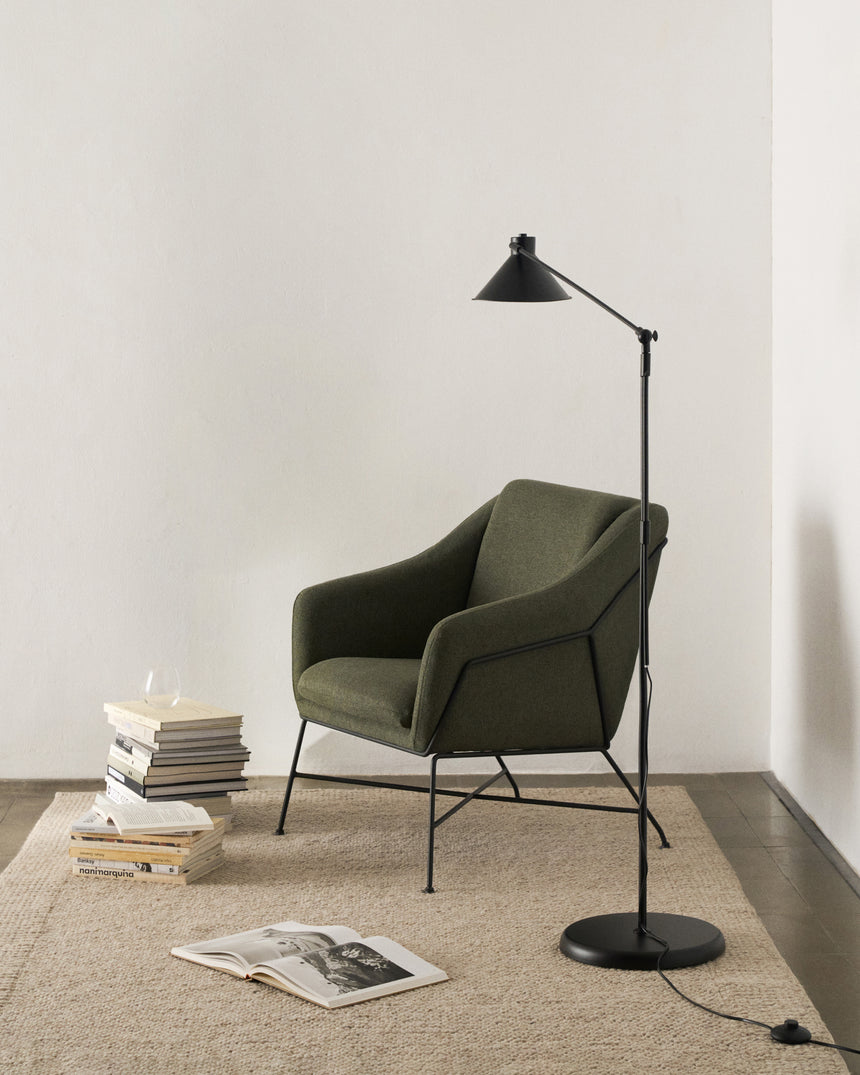 Brida Sessel in Grün und Stahlbeine mit schwarzem Finish - ZEN ZONE Furniture