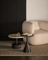 Martina Drehsessel mit Bouclé in Off-White mit Kissen - ZEN ZONE Furniture